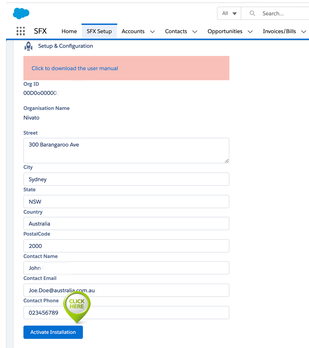 Configure SFX - Integrate Salesforce with Xero - SFX