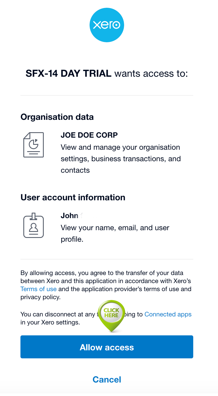 Configure SFX - Integrate Salesforce with Xero - SFX