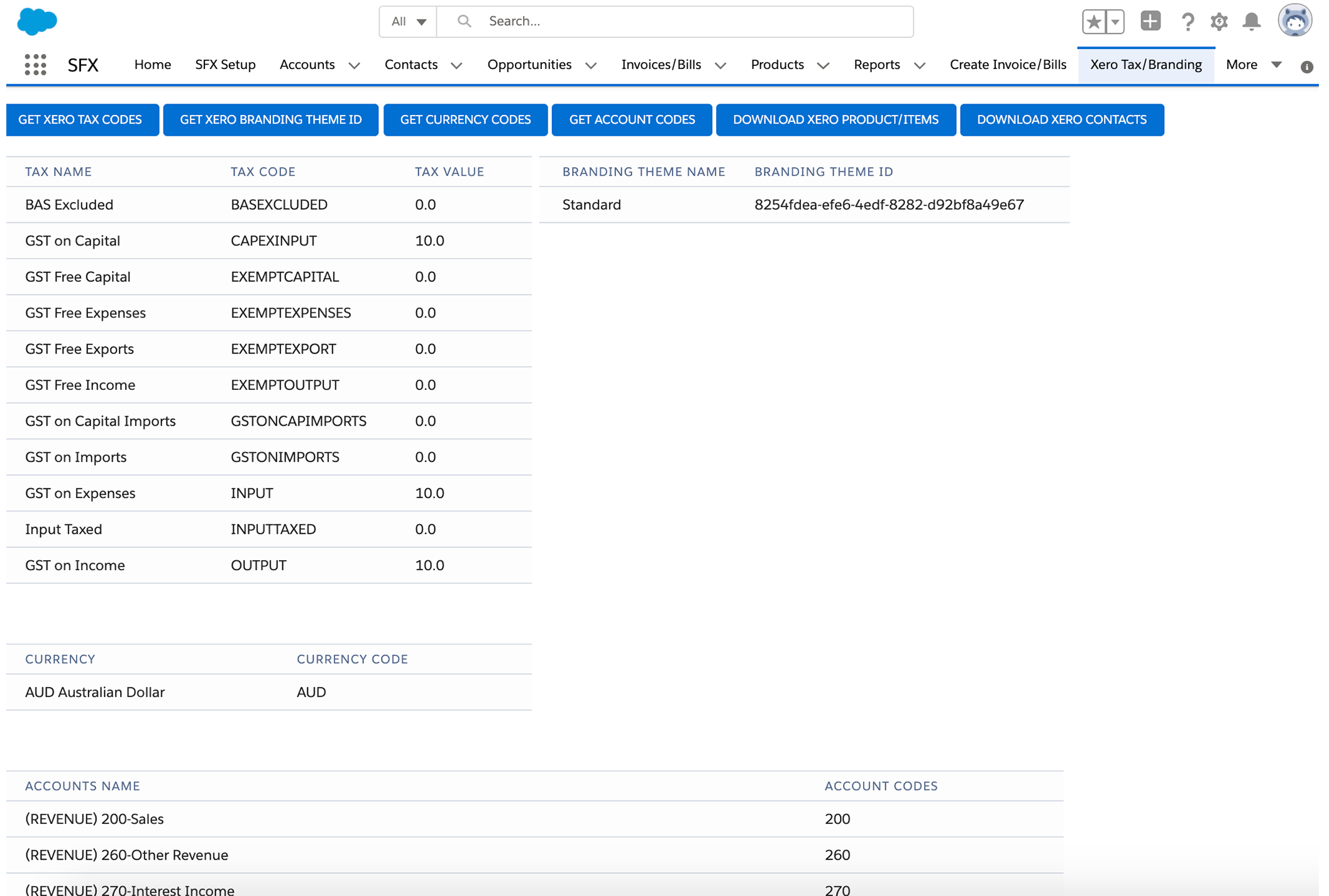 SFX-Tax - Integrate Salesforce with Xero - SFX